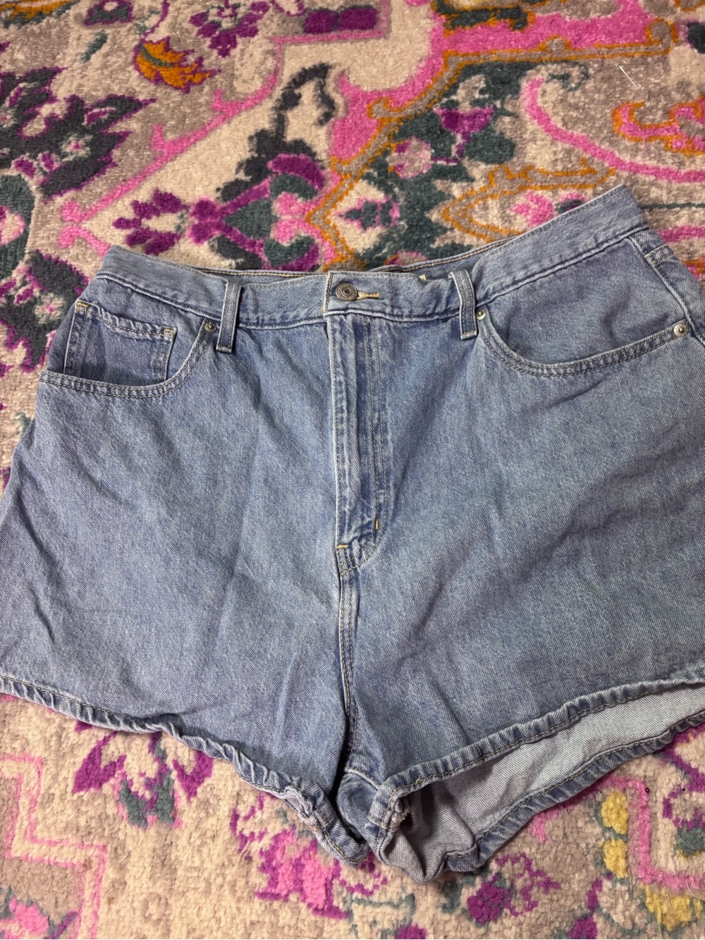 Levi’s High Rise Mom Jean Shorts Size 34 Vintage Wash Relaxed Denim hemp